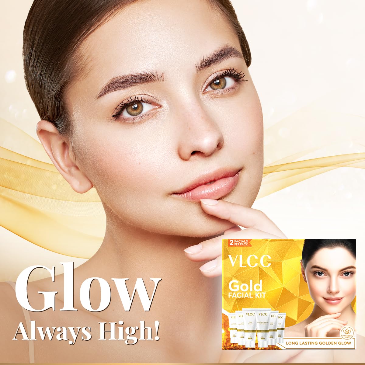 VLCC Gold Facial Kit, Bright & Glowing Skin - 60g