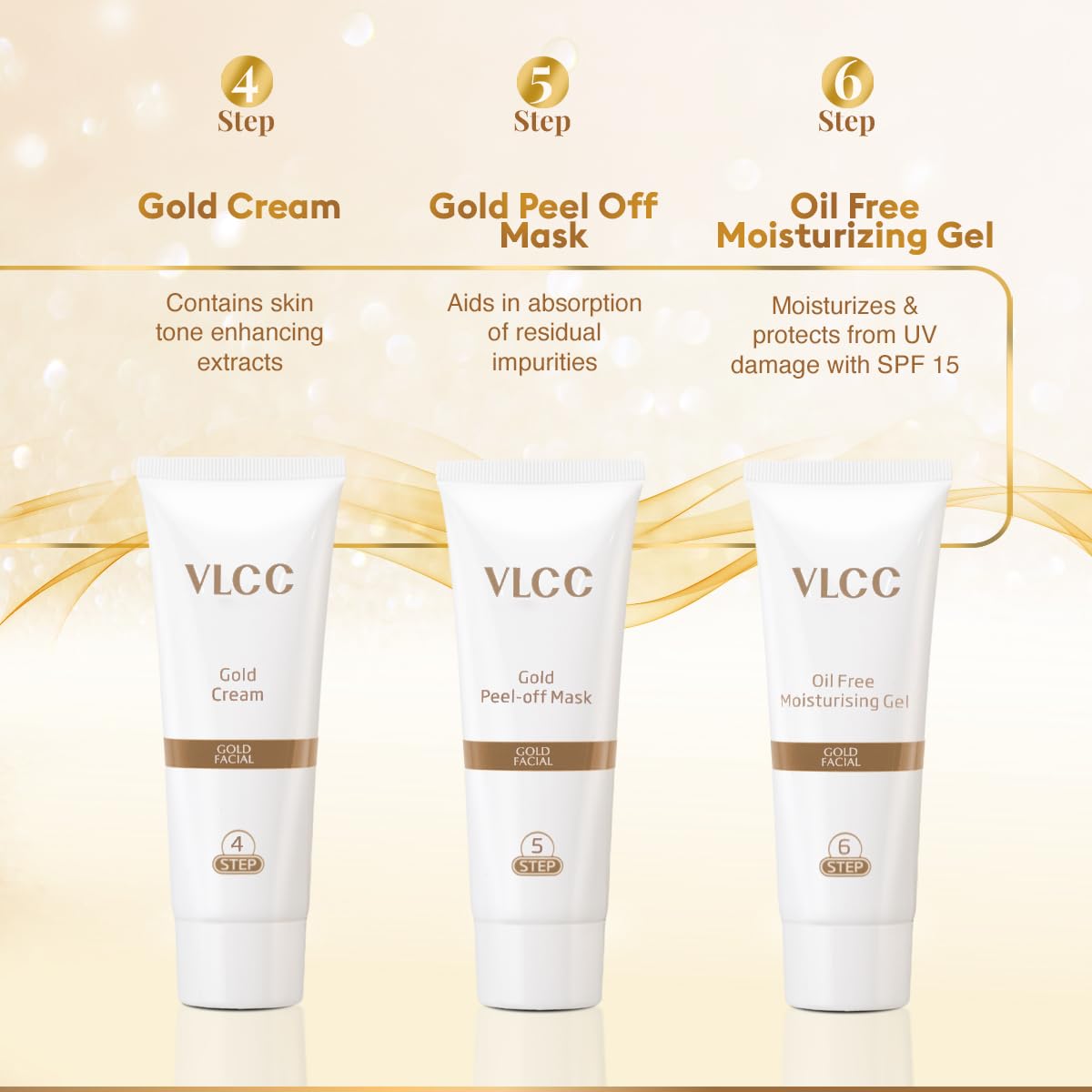 VLCC Gold Facial Kit, Bright & Glowing Skin - 60g