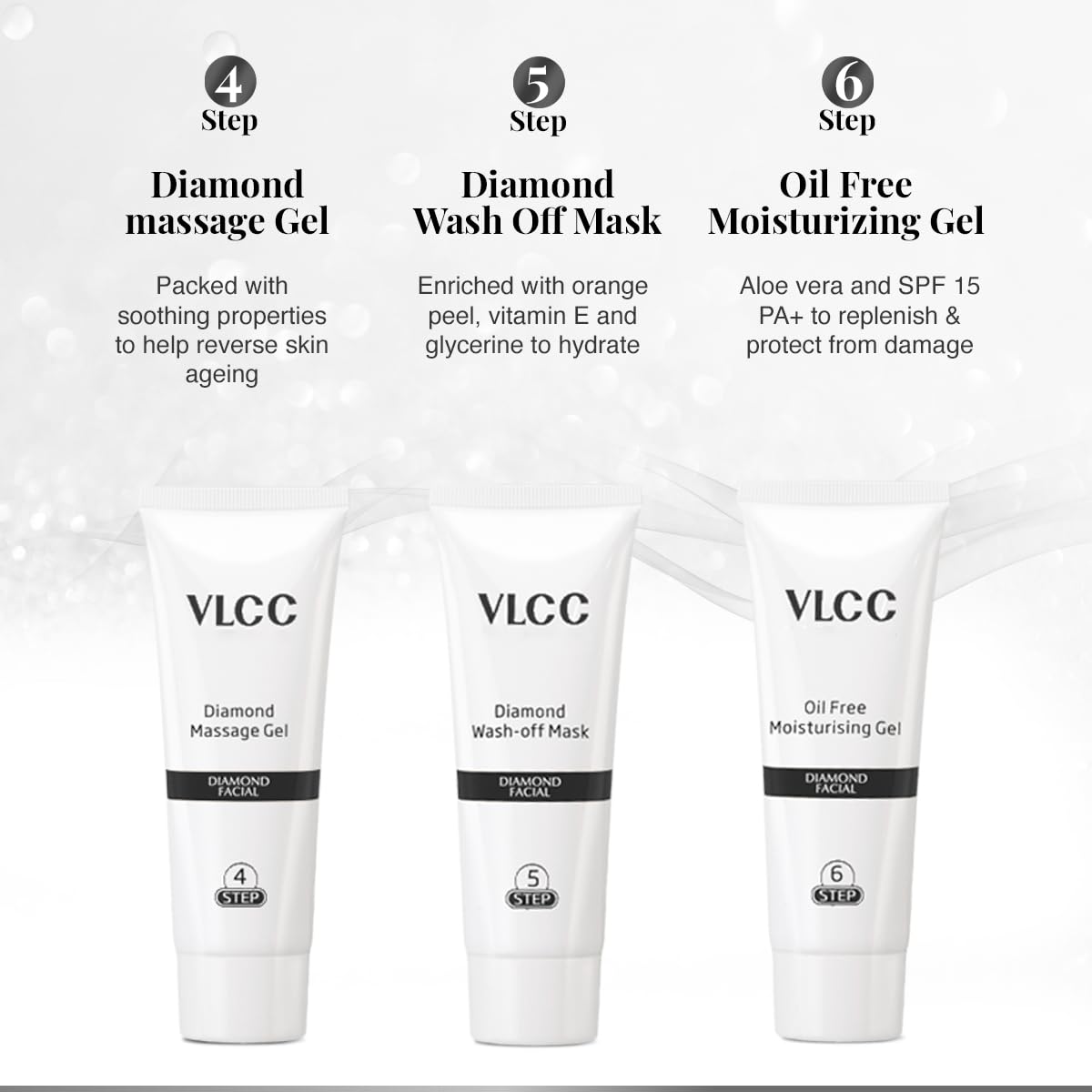 VLCC Diamond Facial Kit - 60g | Instant Glow & Skin Polishing Facial Kit
