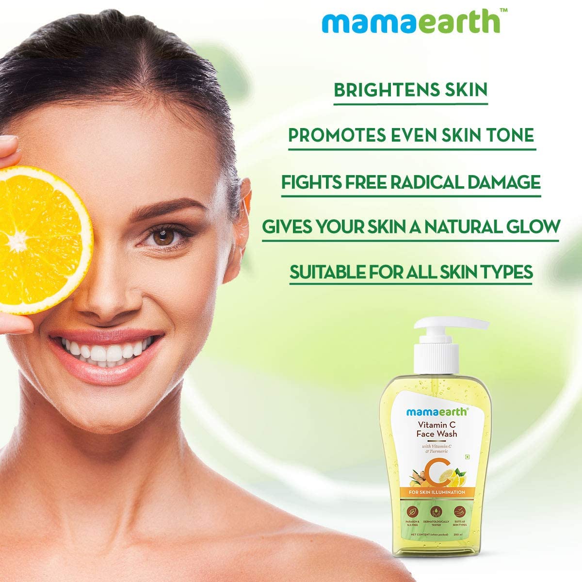 Mamaearth Vitamin C Face Wash – Brightening Cleanser for Women & Men (250ml)