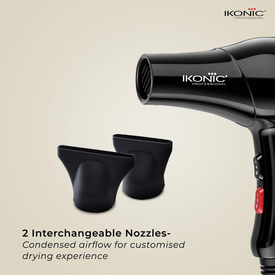 Ikonic Blaze Hair Dryer – 1800W Black Professional Blow Dryer