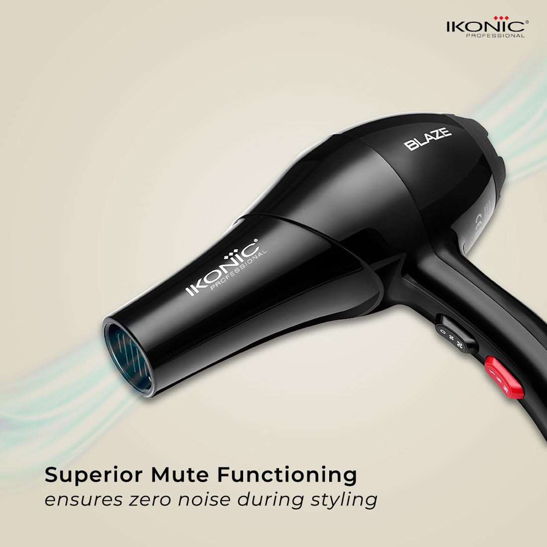 Ikonic Blaze Hair Dryer – 1800W Black Professional Blow Dryer