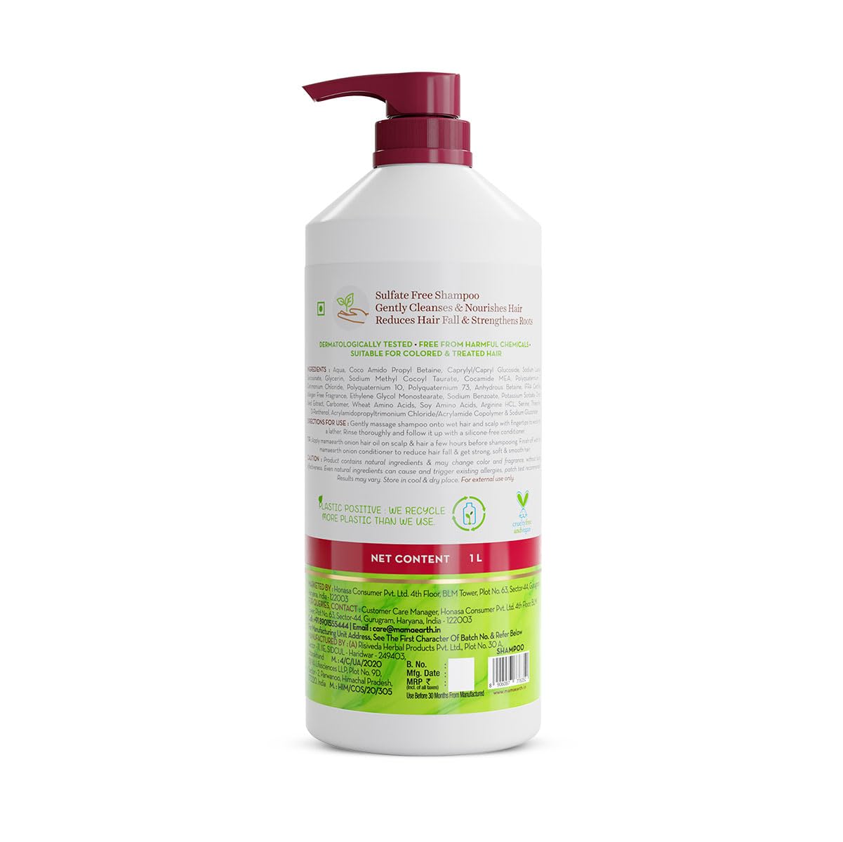 Mamaearth Onion Shampoo for Hair Growth & Hair Fall Control – 1 Litre