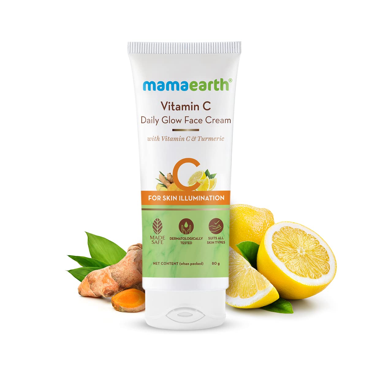 Mamaearth Vitamin C Daily Glow Face Cream – Brightening Moisturizer for Glowing Skin (80g)