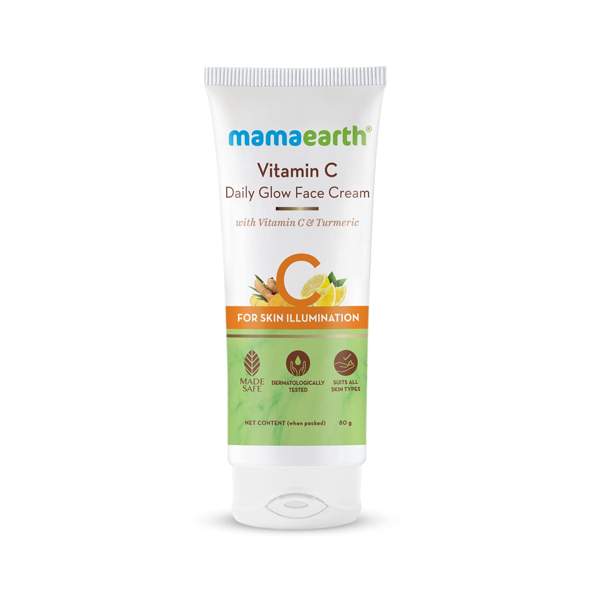 Mamaearth Vitamin C Daily Glow Face Cream – Brightening Moisturizer for Glowing Skin (80g)