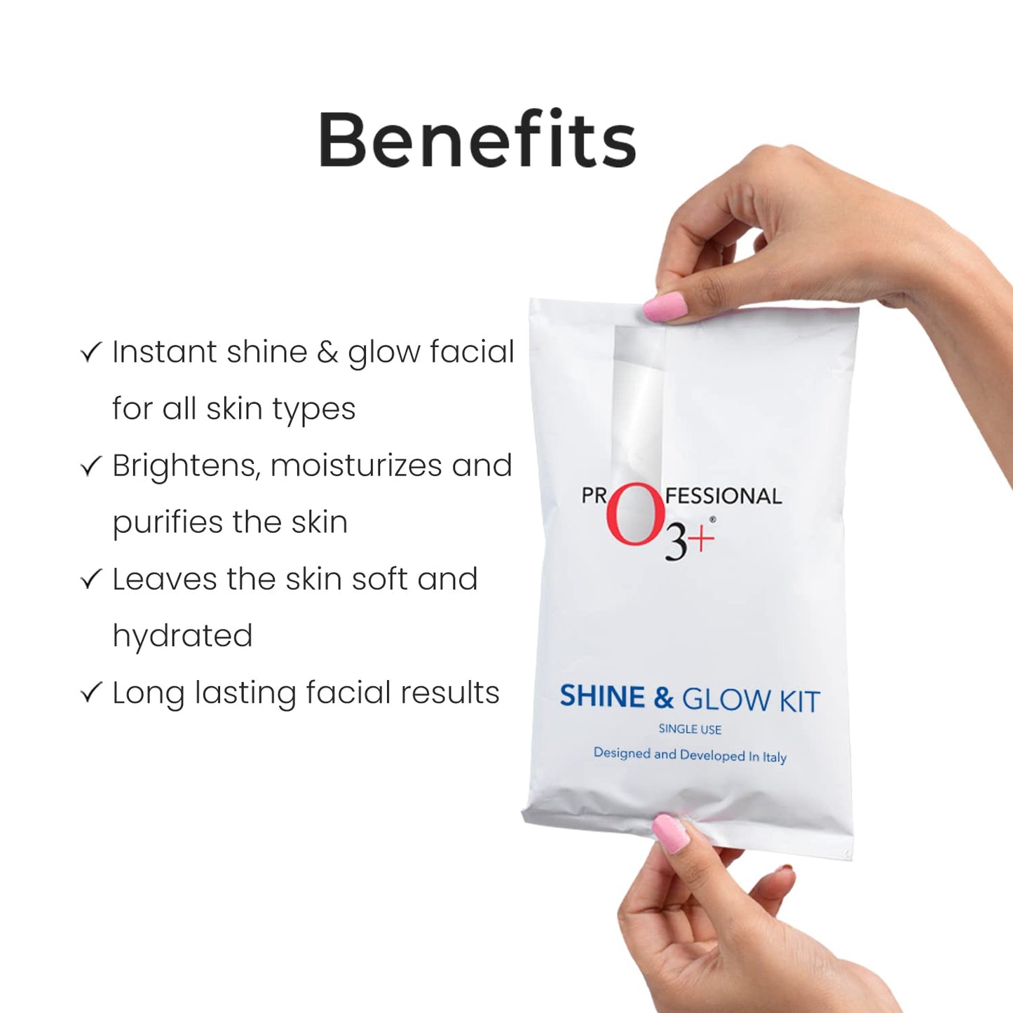 O3+ Shine & Glow Mono Dose Facial Kit – (Single Use) (32g+6ml)