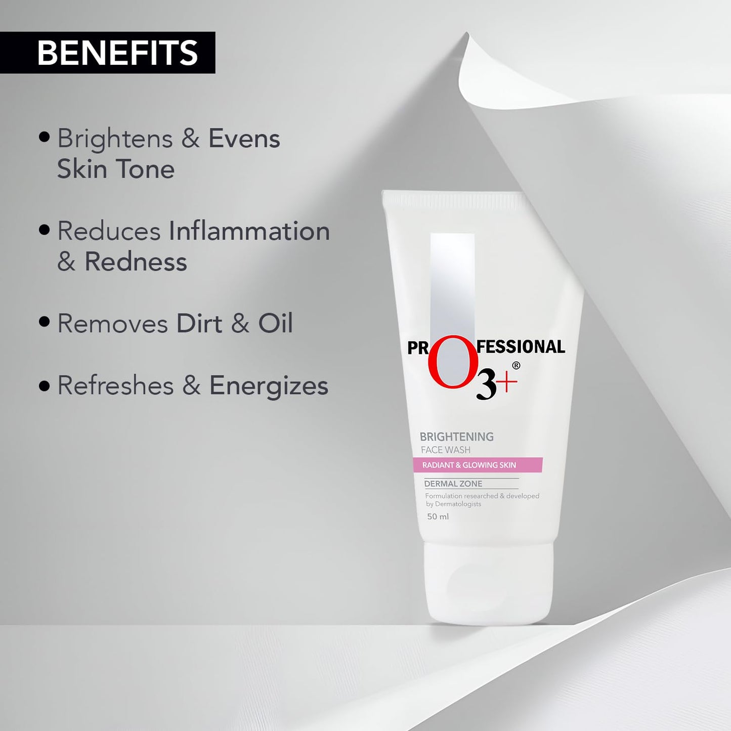 O3+ Brightening & Whitening Face Wash – For Radiant & Clear Skin (50g)