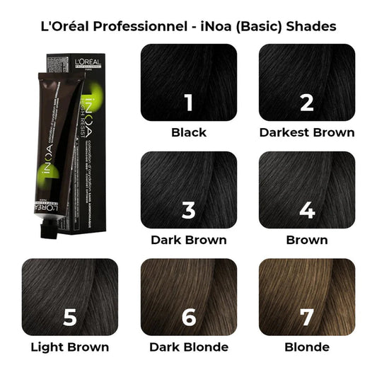 L'oreal Professionnel Paris INOA Ammonia-free Permanent Hair Color - 5 (Light Brown) Click Beauty