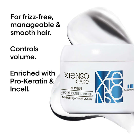 L'Oréal Professionnel Xtenso Care Masque 196g – Anti-Frizz Hair Mask for Smooth, Straightened & Unruly Hair | Pro-Keratin & Incell