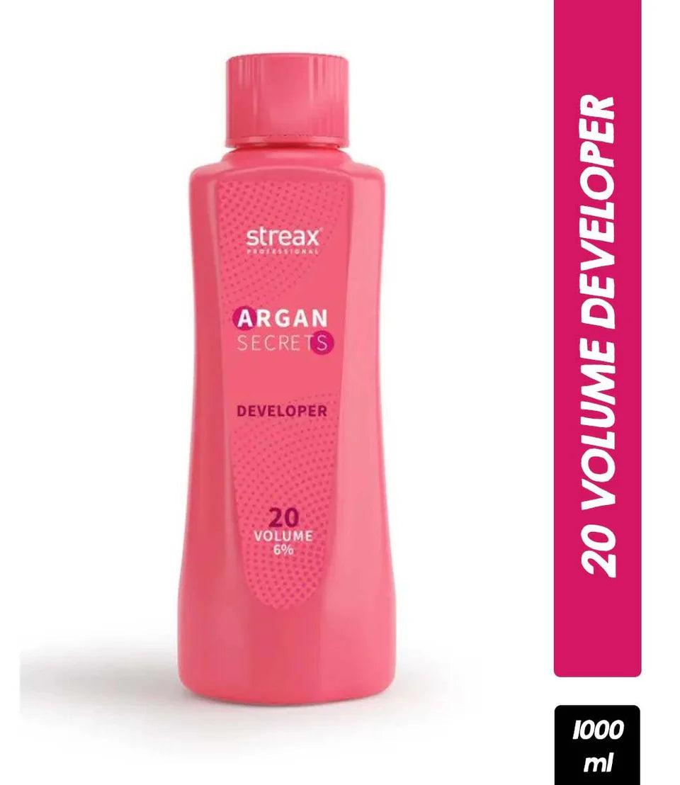 Streax Professional Developer for Argan Secrets Colourant - 20 Volume 6% (1000ml) Click Beauty