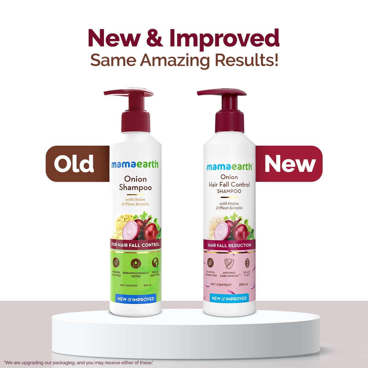Mamaearth Onion Shampoo for Hair Growth and Hair Fall Control with Onion and Plant Keratin | Reduces Hair Fall | Strengthens & Smoothens Hair | For Men & Women | 250ml