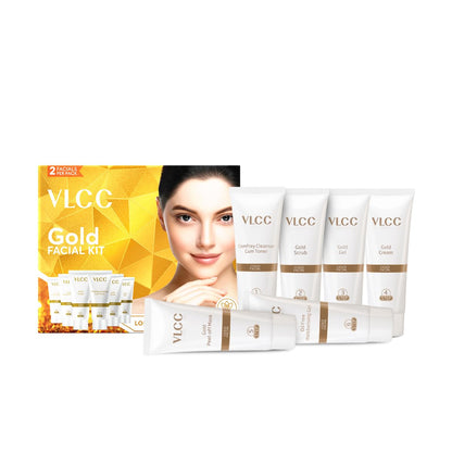 VLCC Gold Facial Kit, Bright & Glowing Skin - 60g