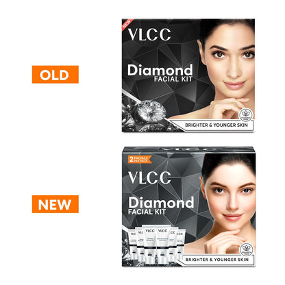 VLCC Diamond Facial Kit - 60g | Instant Glow & Skin Polishing Facial Kit
