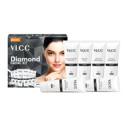 VLCC Diamond Facial Kit - 60g | Instant Glow & Skin Polishing Facial Kit