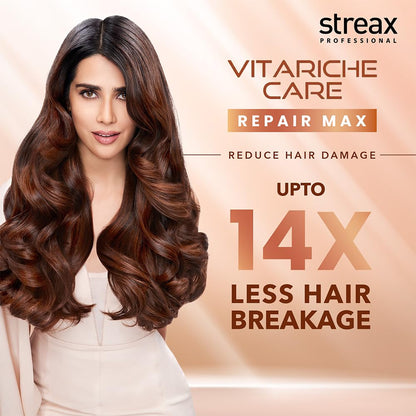 Streax Professional Vitariche Care Repair Max Shampoo,300ml| Mild Everyday Shampoo| Hair Shampoo for Women & Men|With Biovit-A-OX Complex, Hydrolysed Flax Protein & |Ceramide|For Dry, Damaged Hair Click Beauty