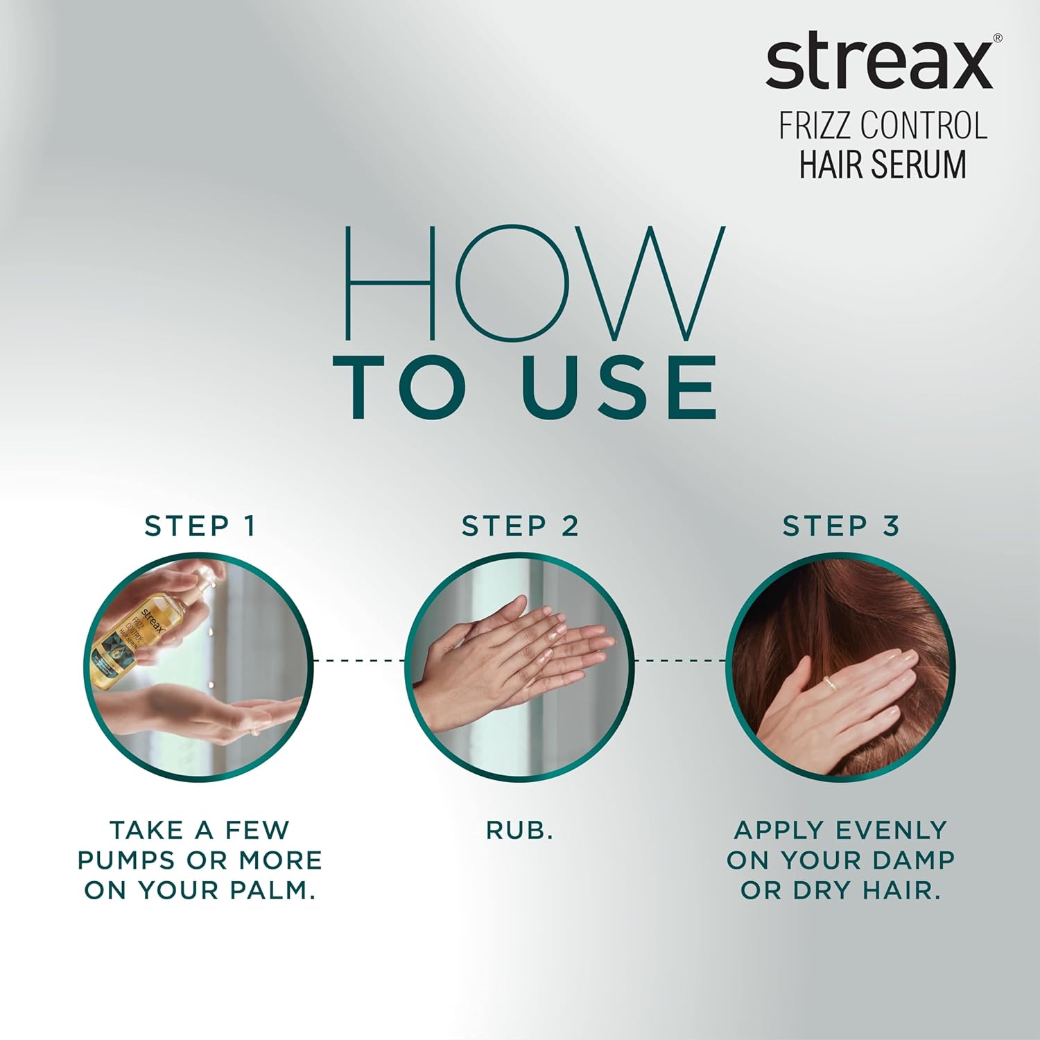 Streax Frizz Control Hair Serum for Dry Frizzy Hair- 100 ml, 72hrs Frizz Free Hair, For Women & Men, With Bio – Elixir, 84% Frizz Reduction & 11X smoothness Click Beauty