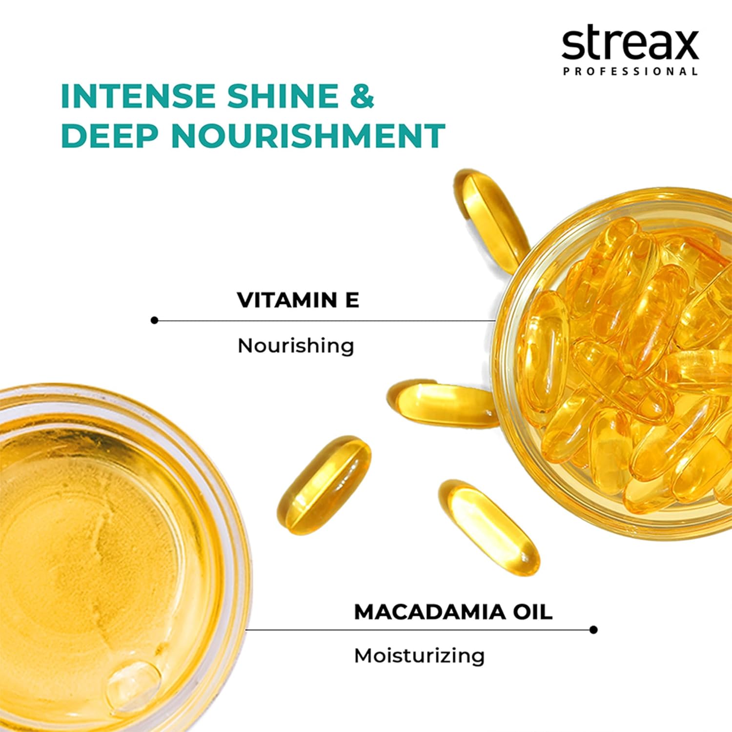 Streax Professional Vitariche Gloss Hair Serum, 200ml|for Dry Frizzy Hair|for Women|Enhance Shine and Smoothness, Anti Frizz |With Vitamin E & Macadamia Oil| For Curly Hair, Straight Hair, Wavy Hair Click Beauty