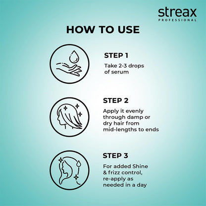 Streax Professional Vitariche Gloss Hair Serum, 200ml|for Dry Frizzy Hair|for Women|Enhance Shine and Smoothness, Anti Frizz |With Vitamin E & Macadamia Oil| For Curly Hair, Straight Hair, Wavy Hair Click Beauty