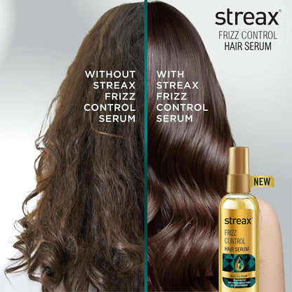 Streax Frizz Control Hair Serum for Dry Frizzy Hair- 100 ml, 72hrs Frizz Free Hair, For Women & Men, With Bio – Elixir, 84% Frizz Reduction & 11X smoothness Click Beauty
