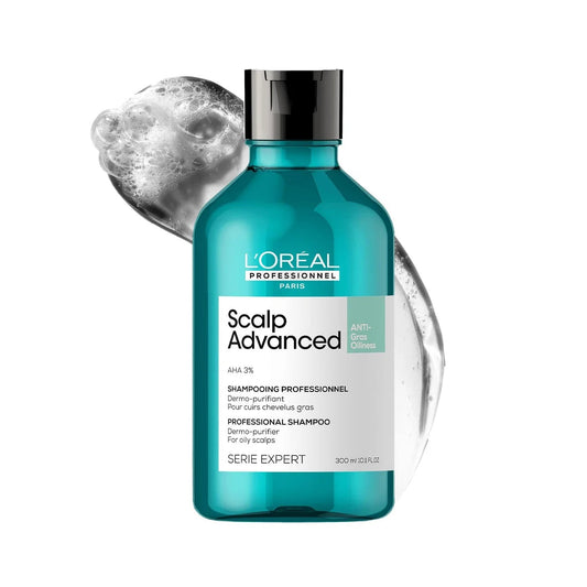 L’Oréal Professionnel Scalp Advanced Anti-Oiliness Shampoo for Oily Scalp, Less scalp sebum, 3% AHA (300ml) Click Beauty