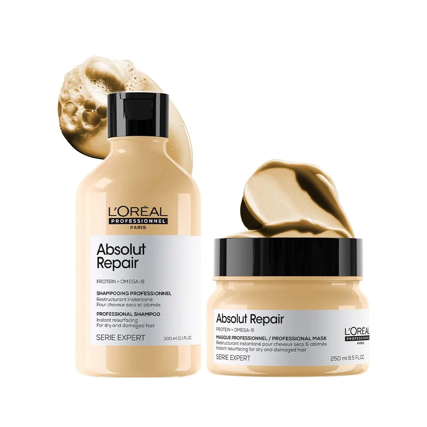 L'Oreal Professionnel Serie Expert Absolut Repair Shampoo 300ml & Hair Mask 250gm (Combo) Click Beauty