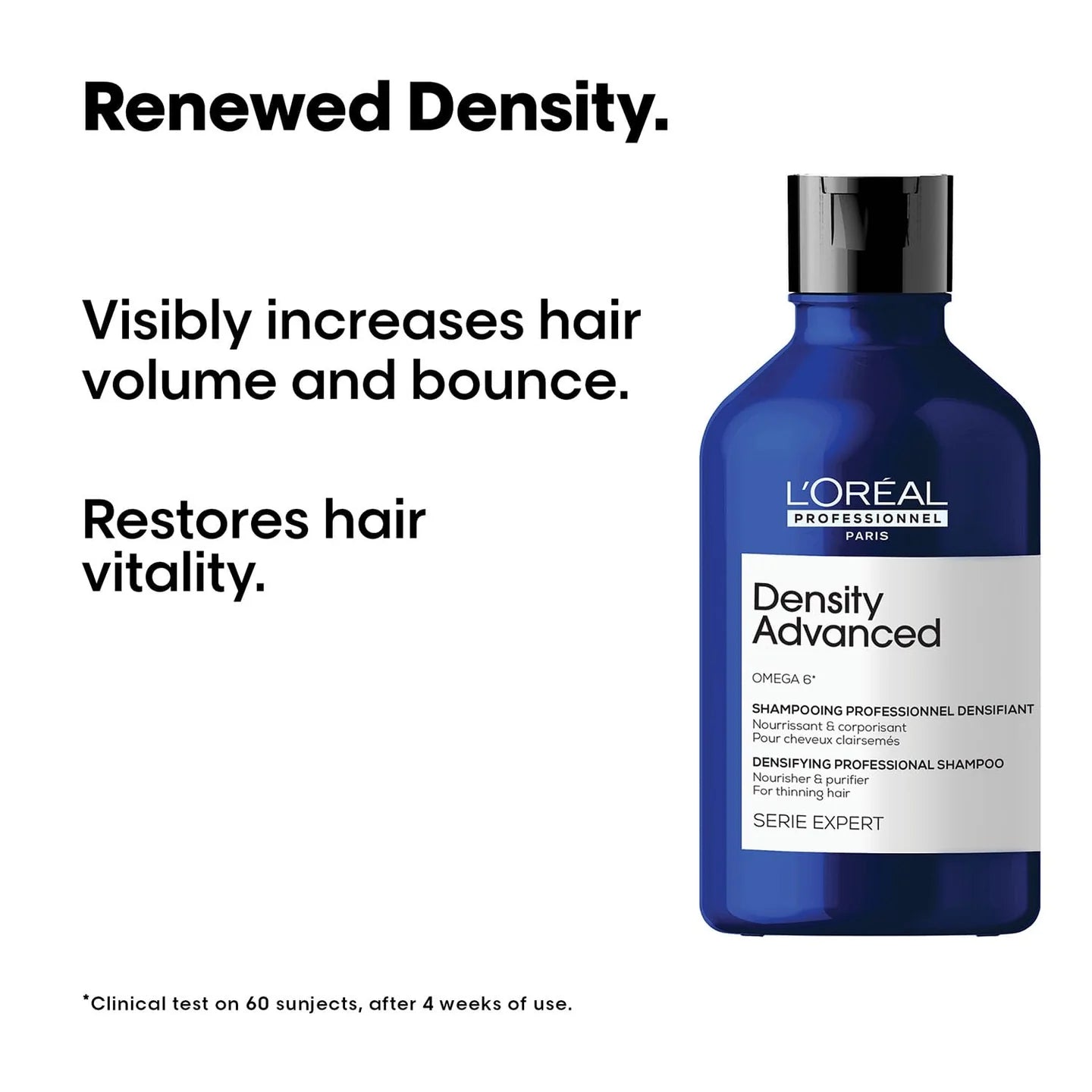 L'Oreal Professionnel Density Advanced Shampoo for Thinning Hair Visibly Increases Volume (300ml) Click Beauty
