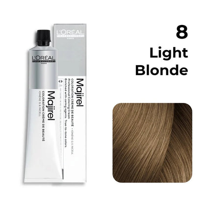L'oreal Professionnel Paris Majirel Hair Color - 8 (Light Blonde) (60ml) Click Beauty