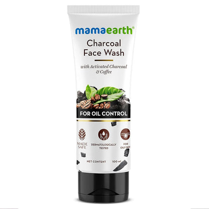 Mamaearth Charcoal Face Wash 100ml for oily skin oil control with activated charcoal and coffee