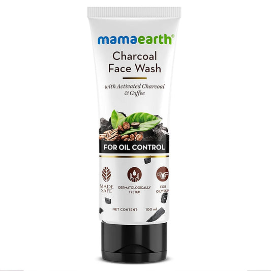 Mamaearth Charcoal Face Wash 100ml for oily skin oil control with activated charcoal and coffee