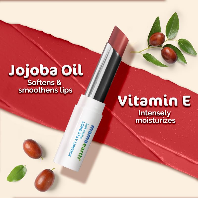 Mamaearth Soft Matte Long Stay Lipstick – Petal Pink 06 (3.5g)