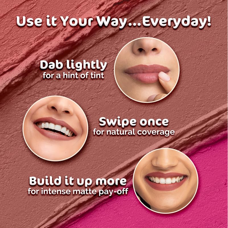 Mamaearth Soft Matte Long Stay Lipstick – Petal Pink 06 (3.5g)