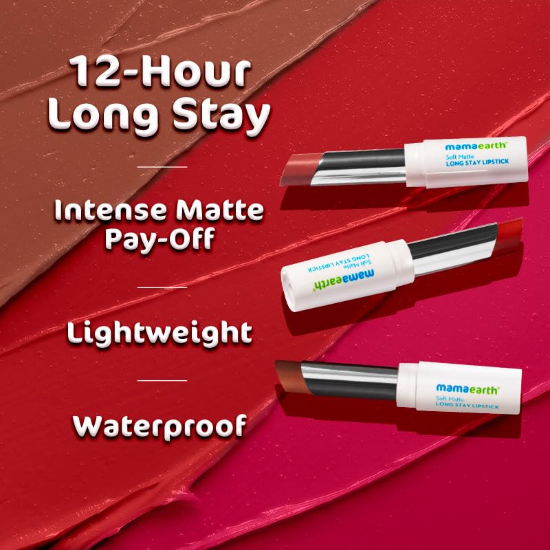 Mamaearth Soft Matte Long Stay Lipstick – Petal Pink 06 (3.5g)