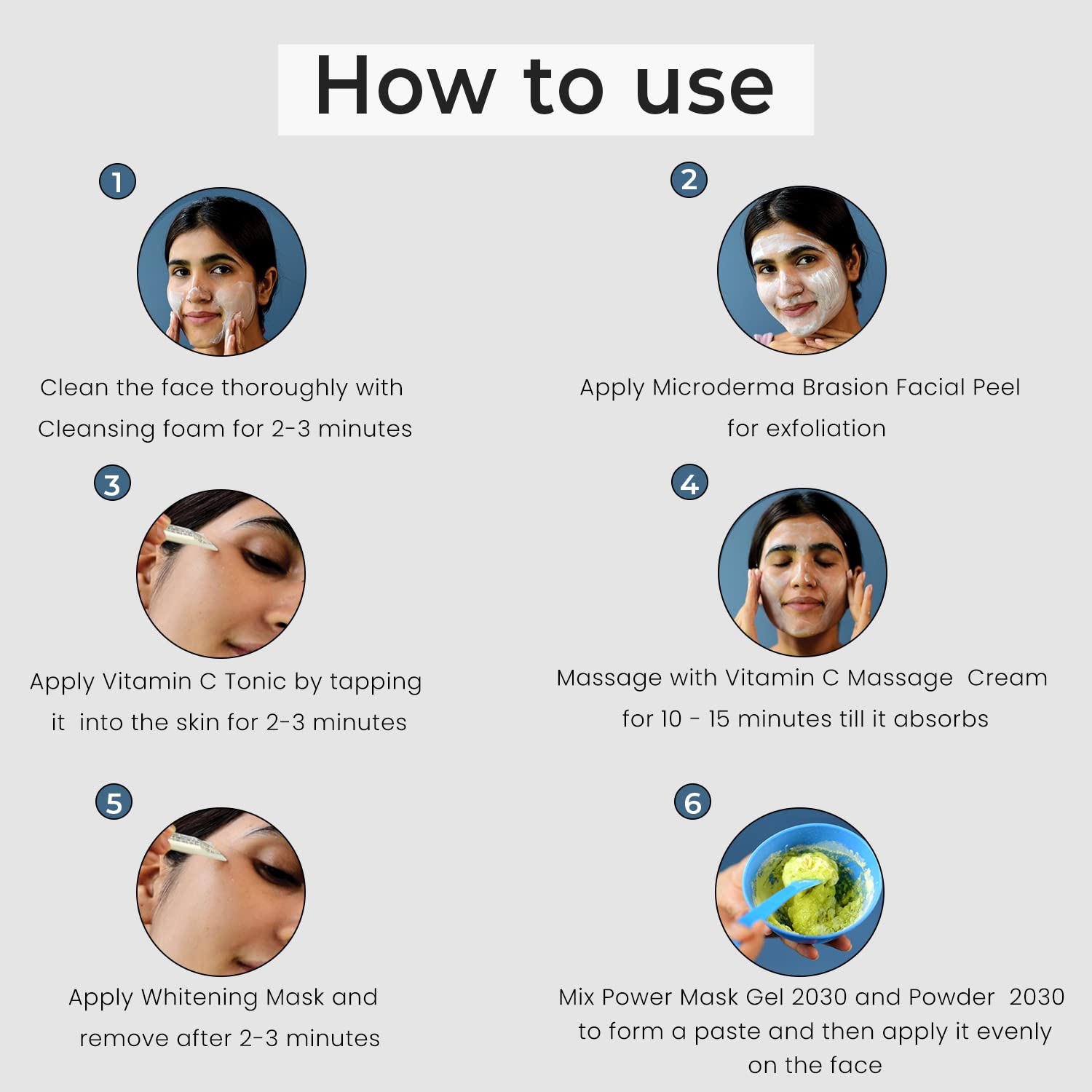 O3+ Bridal Facial Kit Vitamin C for Glowing Skin with Niacinamide | Reduces TAN and Boosts Glow, Ideal for All Skin Types (44g+103ml) How To Use