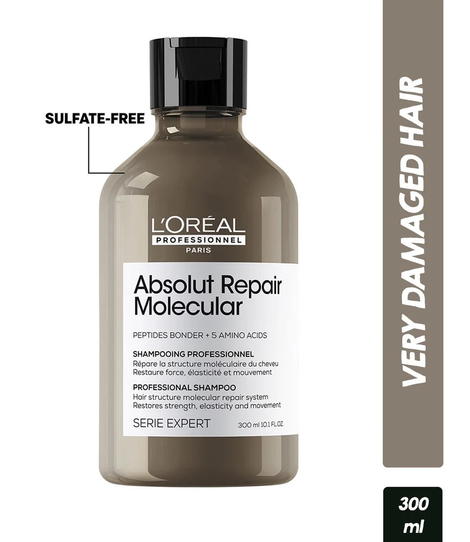 L'Oreal Professionnel Absolut Repair Molecular Sulfate-Free Deep Repair Shampoo For Very Damaged Hair (300ml) Click Beauty