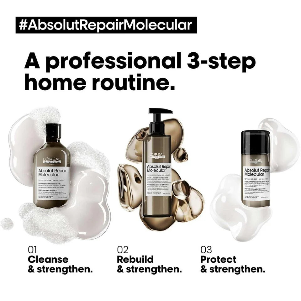L'Oréal Professionnel Absolut Repair Molecular Deep Repairing Hair Rinse-Off Serum For Damaged Hair (250ml) Click Beauty