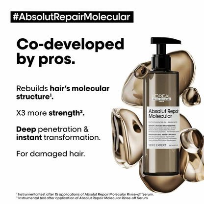 L'Oréal Professionnel Absolut Repair Molecular Deep Repairing Hair Rinse-Off Serum For Damaged Hair (250ml) Click Beauty