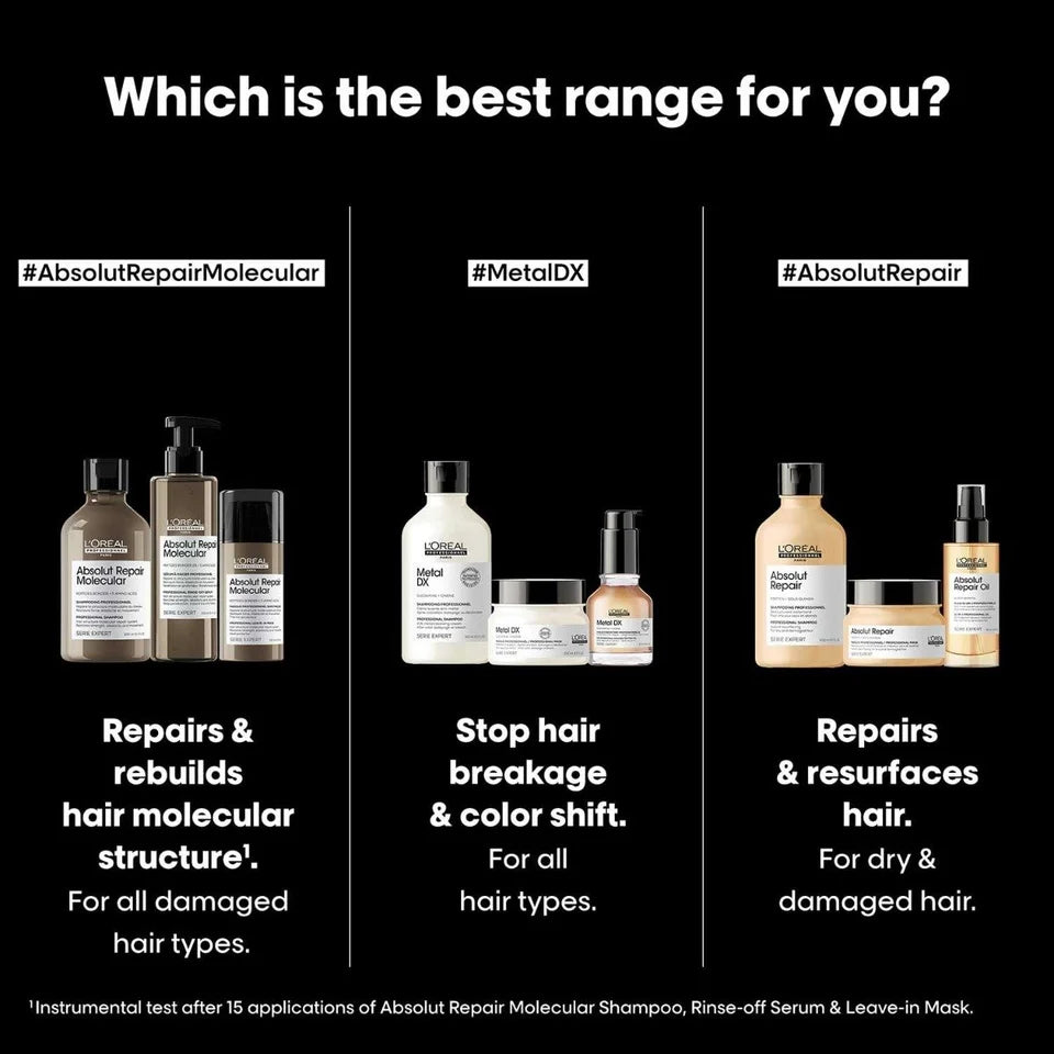 L'Oréal Professionnel Absolut Repair Molecular Deep Repairing Hair Rinse-Off Serum For Damaged Hair (250ml) Click Beauty