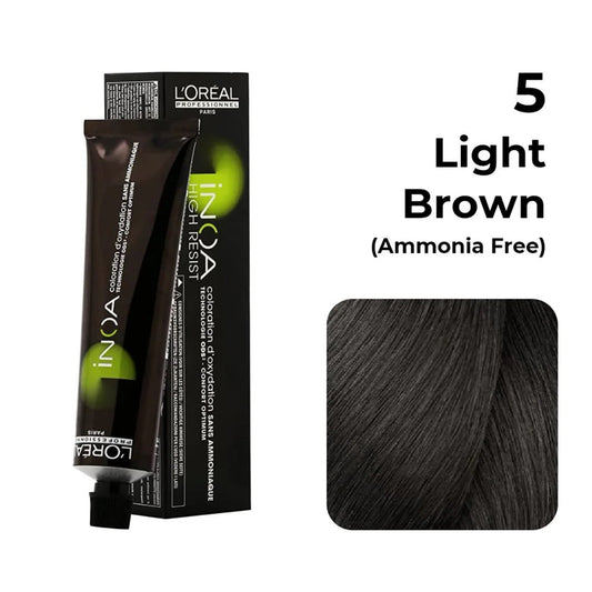 L'oreal Professionnel Paris INOA Ammonia-free Permanent Hair Color - 5 (Light Brown) Click Beauty