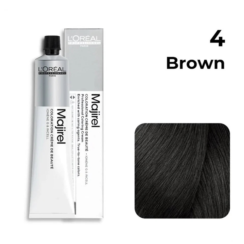L'oreal Professionnel Paris Majirel Hair Color - 4 (Brown) (60ml) Click Beauty