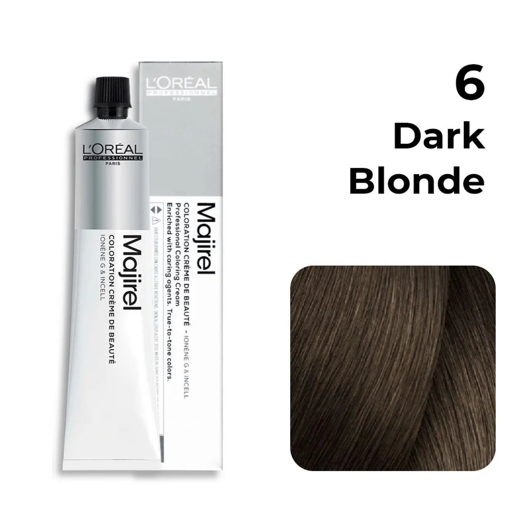 L'oreal Professionnel Paris Majirel Hair Color - 6 (Deep Dark Blond) (60ml) Click Beauty