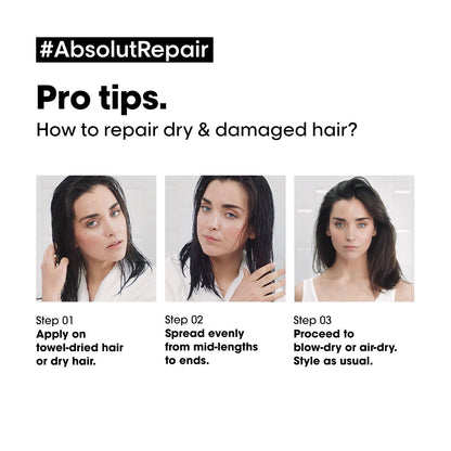 L'Oreal Professionnel Absolut Repair 10-in-1 Multi-Benefit Hair Serum for Dry Frizzy Hair - 90ml | L'Oreal Serum for dry and damaged hair