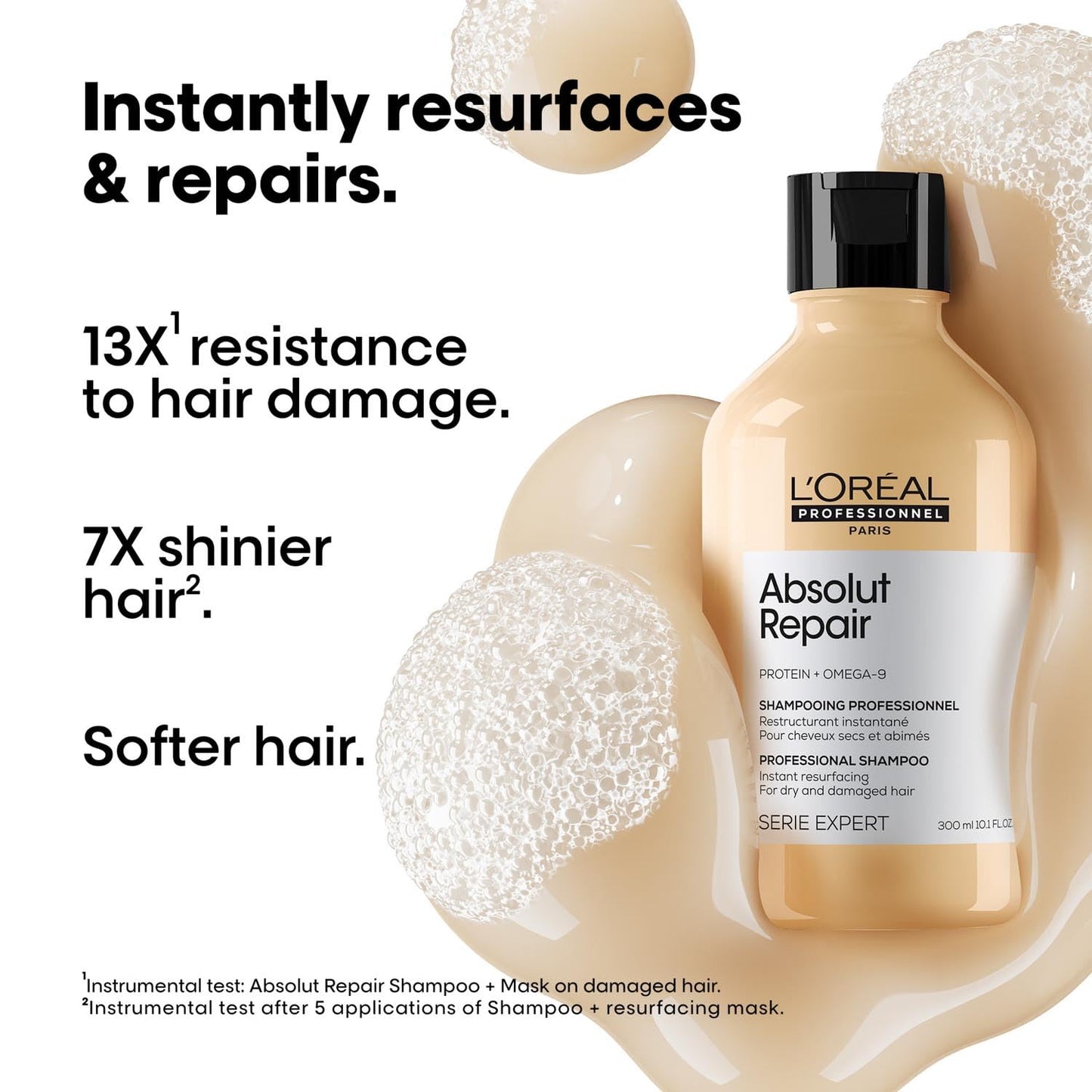 L'Oréal Professionnel Absolut Repair Shampoo for Dry & Damaged Hair - 300ml | For Men & Women