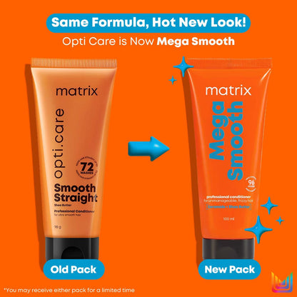 Matrix Mega Smooth Conditioner with Shea Butter and Ceramides for Frizzy Hair | For All Hair Types | Paraben Free