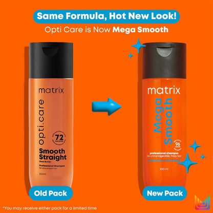 Matrix Mega Smooth Professional Shampoo with Shea Butter & Amino Acids, for Frizzy Hair | For All Hair Types | Paraben Free