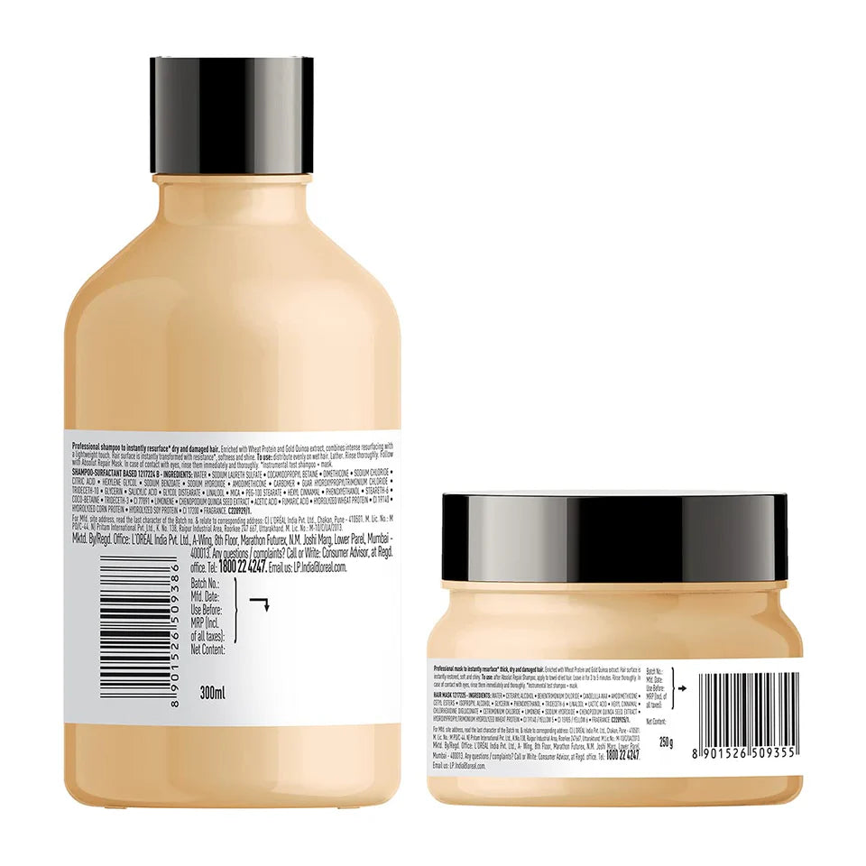 L'Oreal Professionnel Serie Expert Absolut Repair Shampoo 300ml & Hair Mask 250gm (Combo) Click Beauty