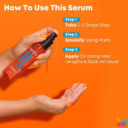 MATRIX Mega Smooth Anti-Frizz Serum with Shea Butter and Ceramides| For All Hair Types | 100ml