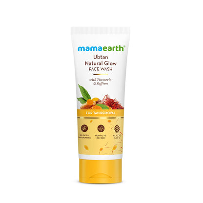 Mamaearth Ubtan Face Wash with Turmeric & Saffron for Tan Removal – 100ml