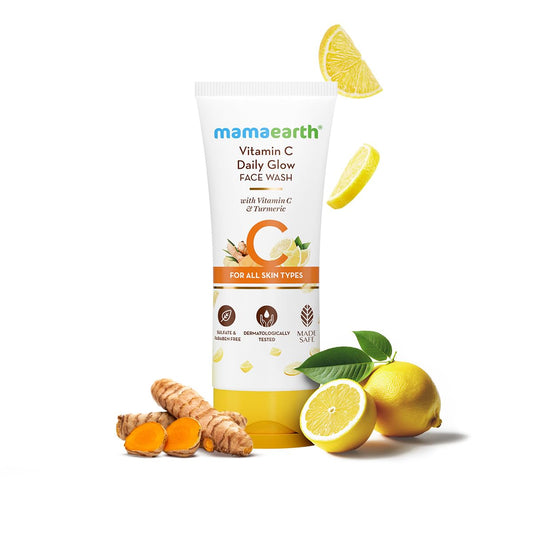 Mamaearth Vitamin C Face Wash with Vitamin C and Turmeric for Skin Illumination - 100 ml | Brightens skin | Evens Tone | Makes skin Glow