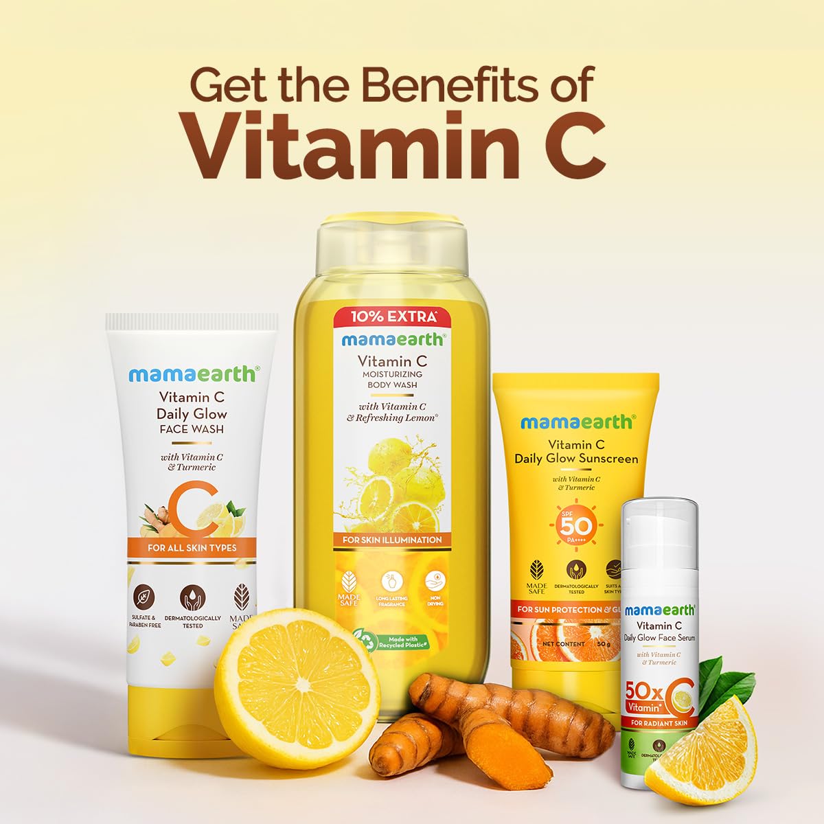 Mamaearth Vitamin C Face Wash with Vitamin C and Turmeric for Skin Illumination - 100 ml | Brightens skin | Evens Tone | Makes skin Glow