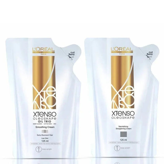 L'Oreal Professionnel XTenso Oleoshape Smoothing Extra Resistant Hair Straightener (125ml) + Neutralizing Cream (125ml) Click Beauty